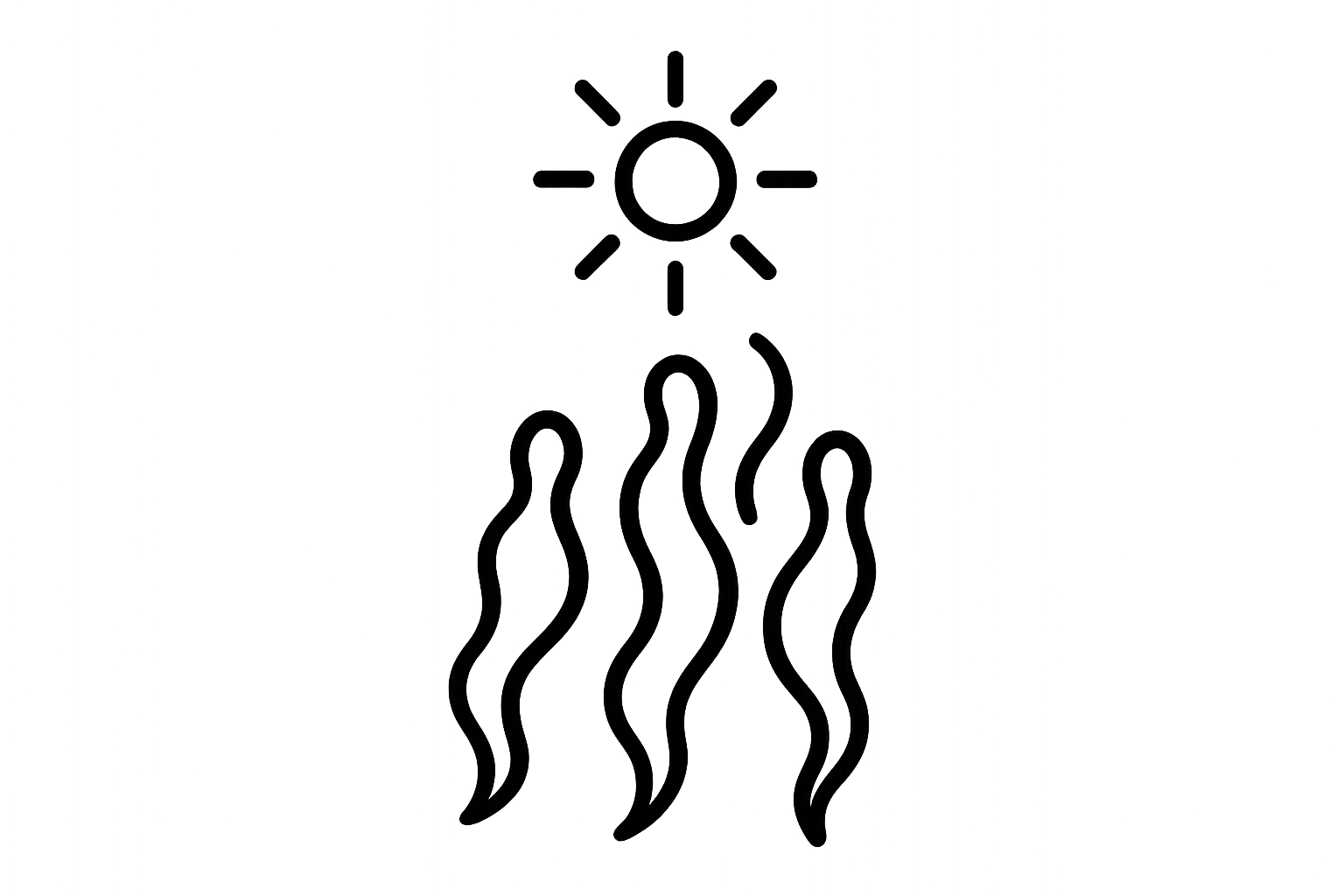 icône (simple, sans fond, et noire) qui représente : Libération (une fois transmutées, ces énergies ou âmes sont orientées vers la lumière, assurant un nettoyage optimal.)