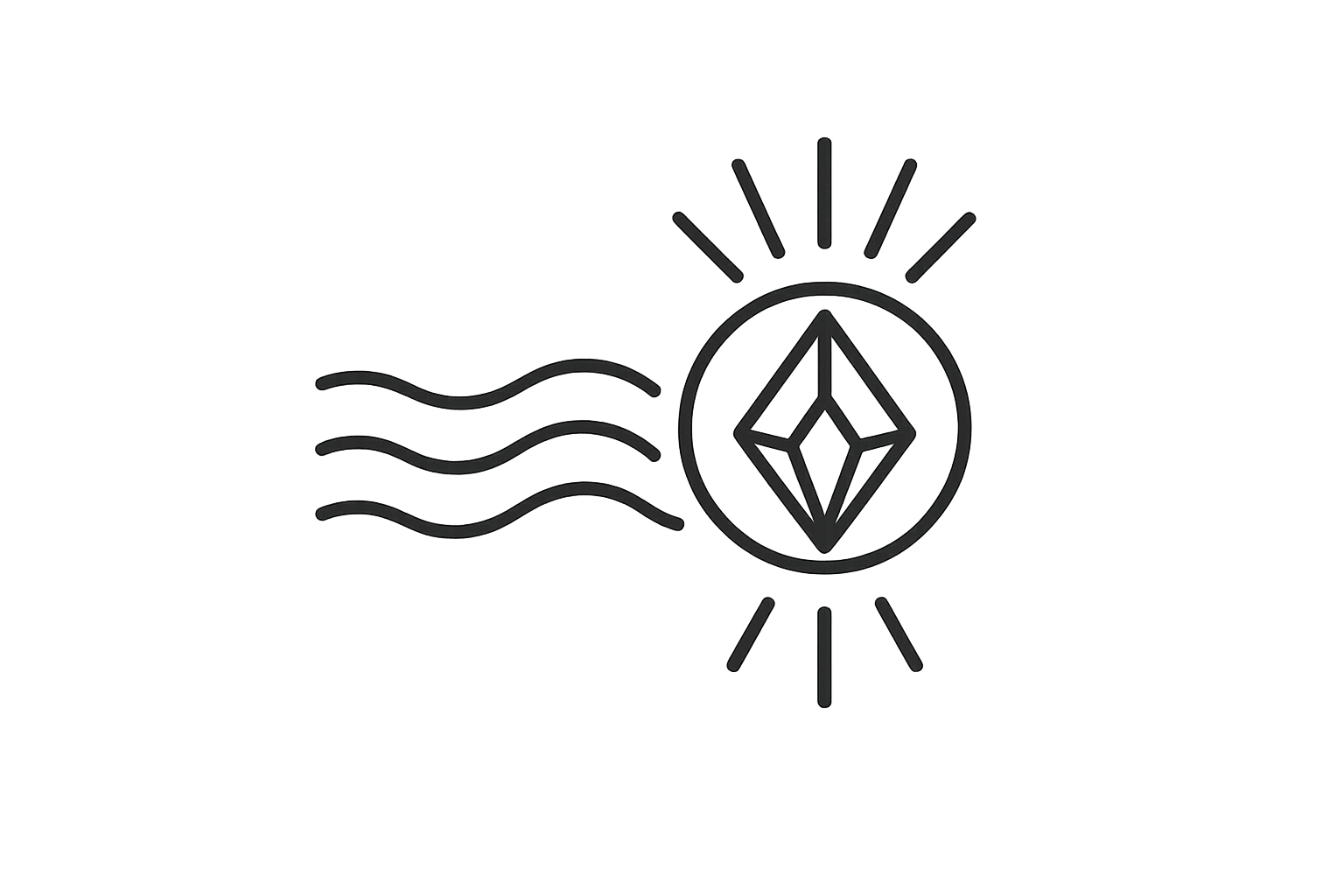 icône (simple, sans fond) qui représente : Transmutation (canalisation des énergies et transformation en vibrations positives)